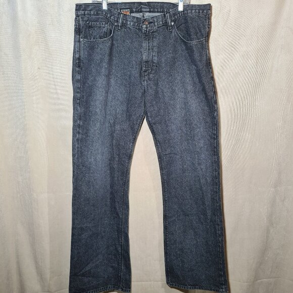 Volcom Jeans Mens Size 38x33 Gray Light Wash Denim Blackbart Model Relaxed Fit - Picture 1 of 9